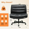 thumbnail image 5 of COMHOMA Armless Office Desk Chair, Criss Cross Swivel Chair with Wheels, Wide Seat Adult Vanity Chair for Home Office , Black, 5 of 7