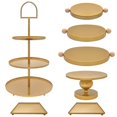 thumbnail image 1 of Juego de 7 soportes de metal para tartas, soporte redondo de 3 niveles, para cupcakes, bandeja de servir para fiestas, bodas, cumpleaños, baby shower, aniversario, 1 of 9