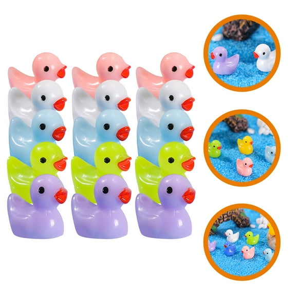 FOMIYES  75 Pcs Tiny Resin Ducks Mini Garden Decor Miniatures Cute Little