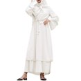 thumbnail image 3 of IBTOM CASTLE Women's Chiffon Muslim Cardigan Kaftan Middle East Arabian Abaya Dress Casual Islamic Cover up Long Dresses M White, 3 of 8