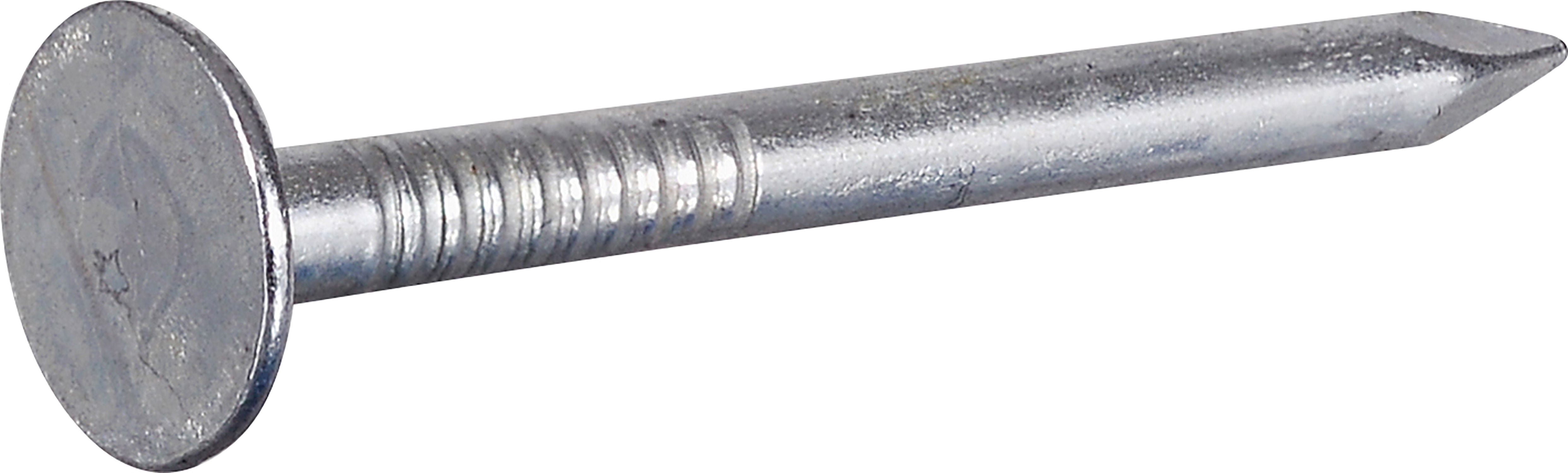 Fas-n-tite Roofing Nails, 1-1/2", Steel, Electro-Galvanized Finish, Gray, 25 pack