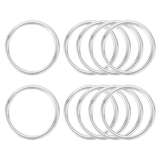 3 Anneaux Ronds Soudés En Acier Inoxydable 316 - 45mm Diamètre Intérieur - Épaisseur 6mm