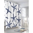 thumbnail image 3 of Starfish Shower Curtain, Ocean Coastal Blue Waterproof Shower Curtain Set with 12 Hooks Lightweight Washable Fabric Shower Curtains for Bathroom 48x72 Inches, 3 of 6