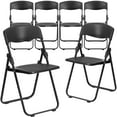 thumbnail image 2 of BizChair 6 Pack 500 lb. Capacity Heavy Duty Black Plastic Folding Chair with Built-in Ganging Brackets, 2 of 14