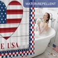 thumbnail image 6 of Independence Day Shower Curtain, 72" x 72", God Bless the USA Red Blue Checker Plaid Waterproof Bathroom Curtain Washable Shower Curtain Set with 12 Hooks, 6 of 9