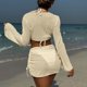 thumbnail image 3 of WILLBEST Traje de Baño Dama conjunto de Bikini de Cuatro Piezas para Vacaciones En La Playa de Color Sólido 2025 para Mujer, 3 of 7