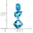 thumbnail image 4 of 14k White Gold Blue Topaz & Sky Blue Chain Slide - 20.8mm, 4 of 6