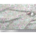 thumbnail image 2 of Soimoi Crepe Silk Fabric Leaves,Floral & Paisley Block Printed Craft Fabric by The Yard 42 Inch Wide, 2 of 3