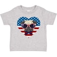 thumbnail image 3 of Inktastic Pug Dog Patriotic US Flag Heart Boys or Girls Toddler T-Shirt, 3 of 5