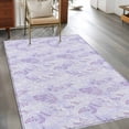 thumbnail image 4 of Area Rug for Living Room, Light Purple Flowers Non-Slip Indoor Large Carpet for Bedroom/Dining Room, Spring Vintage Flowers Rustic Plants Washable Low-Profile Floor Mat Runner Rugs - 3 x 5 Ft, 4 of 7