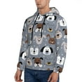 thumbnail image 3 of Lsque Cute Dog Faces Pattern Casual Men's Hoodie,Hooded Sweatshirt with Kangaroo Pocket,Pullover Hoodie-Small, 3 of 7