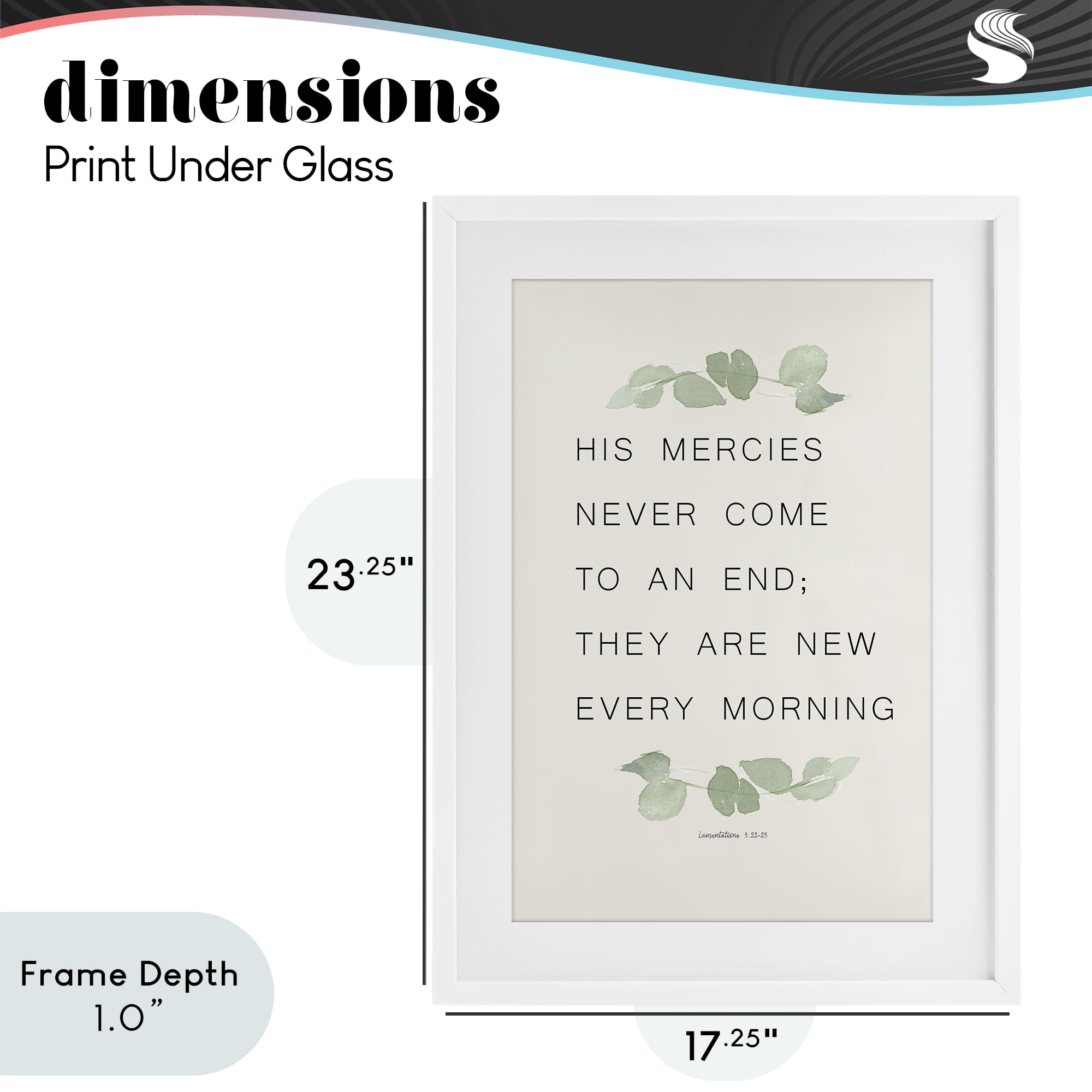Stupell Industries Mercies New Every Morning White Framed Print Under Glass, design by Lucille Price