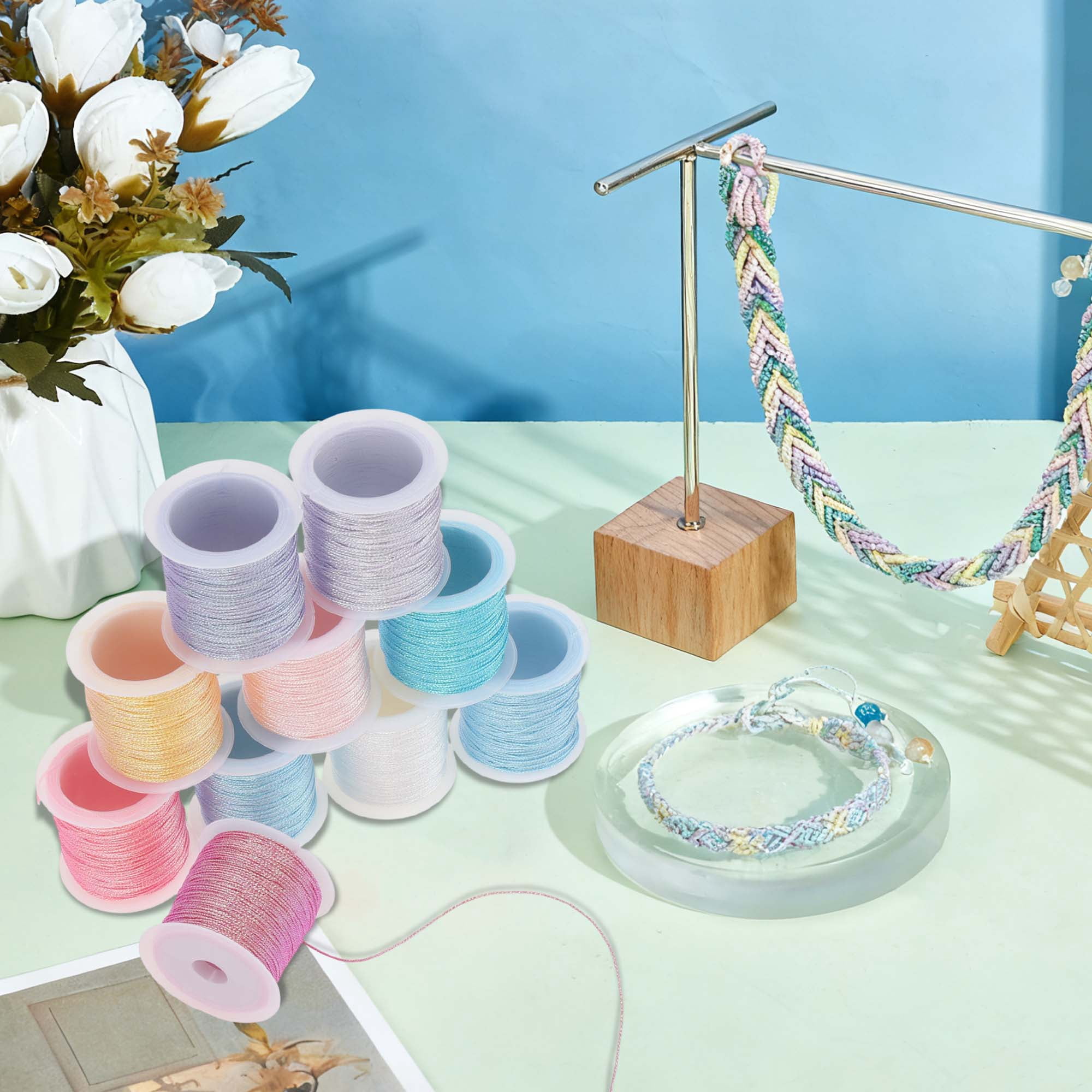 Unique Bargains Shiny String for Sewing Crafts Light Purple