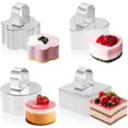 thumbnail image 1 of anillos para tartas, anillos de mousse, anillo de cocina, molde circular de acero inoxidable para tartas con, mini molde para tarta de queso y postre con anillos de cocina empujadores y elevadores, 1 of 5