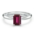 thumbnail image 3 of Gem Stone King 10K White Gold Red Rhodolite Garnet Engagement Ring for Women | 0.73 Cttw | Emerald Cut 6X4MM | Gemstone January Birthstone | Size 9, 3 of 6