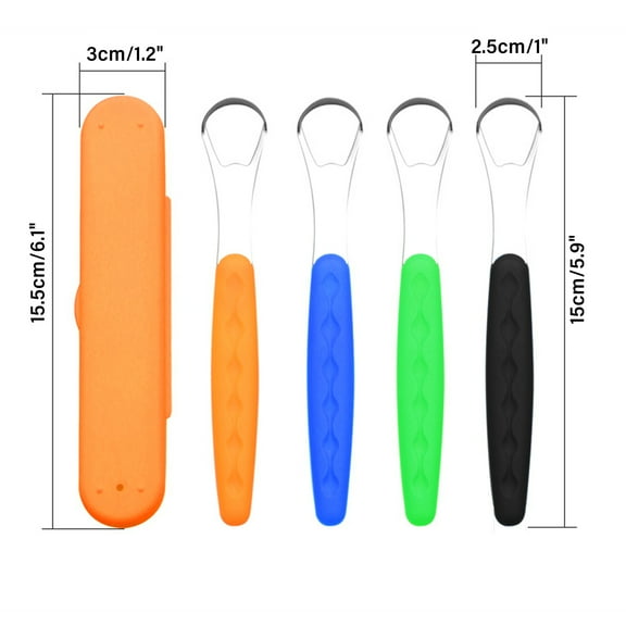 Tongue Scraper,Condition Reduce Bad Kids Improve Oral Cleaner Kids Improve Oral Condition Reduce Steel Scraper Sided Shape Cleaner Kids Improve Oral Condition Curved Shape Cleaner Dsfen Yubz