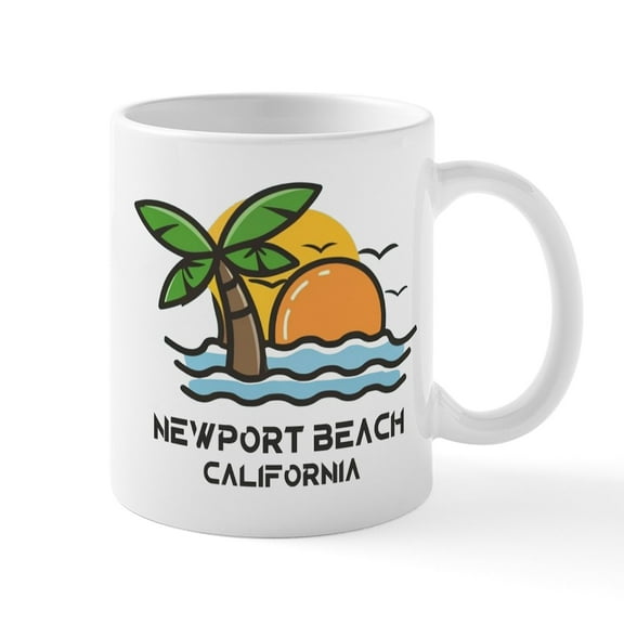 CafePress - California Newport Beach Mugs - 11 oz Ceramic Mug - Novelty Coffee Tea Cup