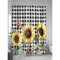 thumbnail image 5 of Shower Curtains Sunflower Leaves Butterfly Bath Curtain Black White Buffalo Plaid Waterproof Bathroom Shower Curtain Set with Hooks Decoration 72 x 72 Inches, 5 of 7