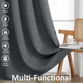 thumbnail image 4 of Chyhomenyc Grey Blackout Curtains 63 Inches Long, Thermal Insulated Energy Saving Solid Soft Privacy Rod Pocket Window Curtains for Living Room Bedroom, Each 40Wx63L Inch, 2 Panels, 4 of 8