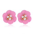 thumbnail image 1 of ¡Novedad de 2022! Pendientes geométricos de acrílico rosa coreanos para mujer, bonitos pendientes románticos de flores redondas con corazón, Color caramelo, joyería de moda Brincos Tan Jianjun unisex, 1 of 2