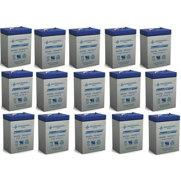 PS-640 SLA 6 Volt 4.5 Ah Capacity F1 Terminal - 15 Pack