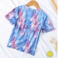 thumbnail image 3 of tarylea Baby Clothes Toddler Boys Girls Tie Dye Cotton Top Short Sleeve Shirts Crewneck Knot Front T Shirts Loose Fitted Tees, 3 of 8