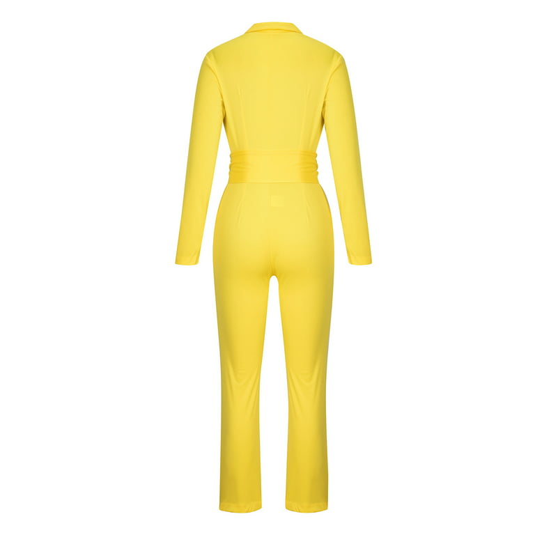 Zodggu Womens Jumpsuit Solid Color Comfy Lounge Casual Pants