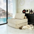 thumbnail image 5 of PAPROOS Bean Bag Chair for Adults, Corduroy Bean Bag Lounger, Convertible Floor Sofa Bed, Comfy Lounge Chair with Back Support for Bedroom, Dorm, Game Room and Living Room, Camel, 5 of 11