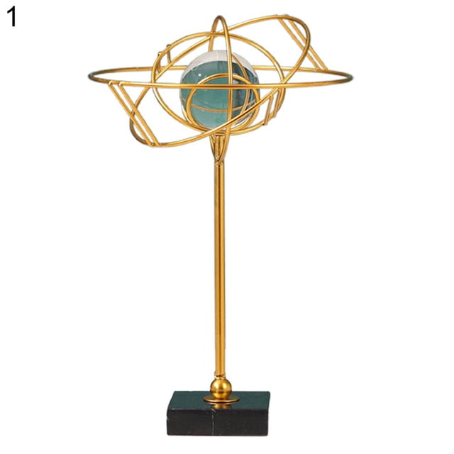 POINTERTECK Boules de Cristal Ornements Géométriques Style Nordique Design Unique Base en Marbre Modèle en Métal Exquis pour Bureau