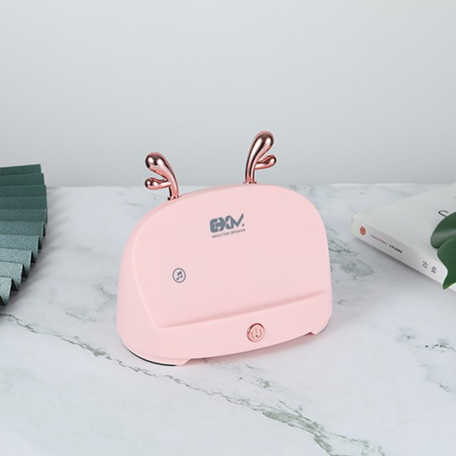Altavoz portátil inalámbrico de inducción inteligente para exteriores con soporte para teléfono móvil