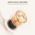 thumbnail image 4 of Auriculares Bluetooth KVIDIO 65 h de reproducción, plegables, beige, 4 of 8