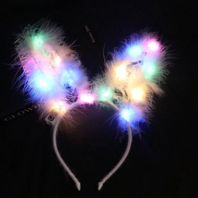 Lace Bunny Ears Light up Headband Halloween fn205-model-1.jpg main image 4