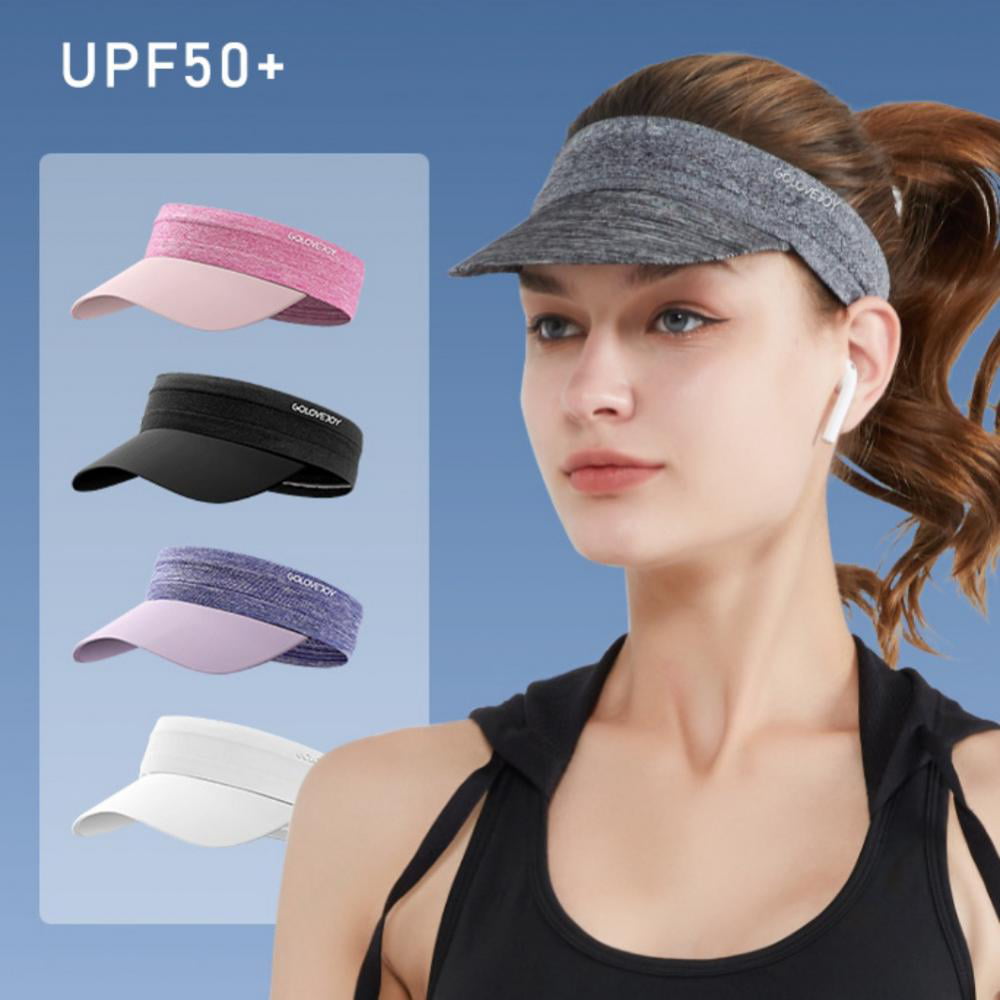 Sun Visor Hat Women Men Sweat Absorption Sports Headband Elastic with Brim UV Protection Foldable Sports Fashion Sun Cap 