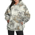 thumbnail image 1 of Women Camo Hoodie Print Oversized Fleece Sweatshirt Casual Pullover With Pockets, 1 of 5