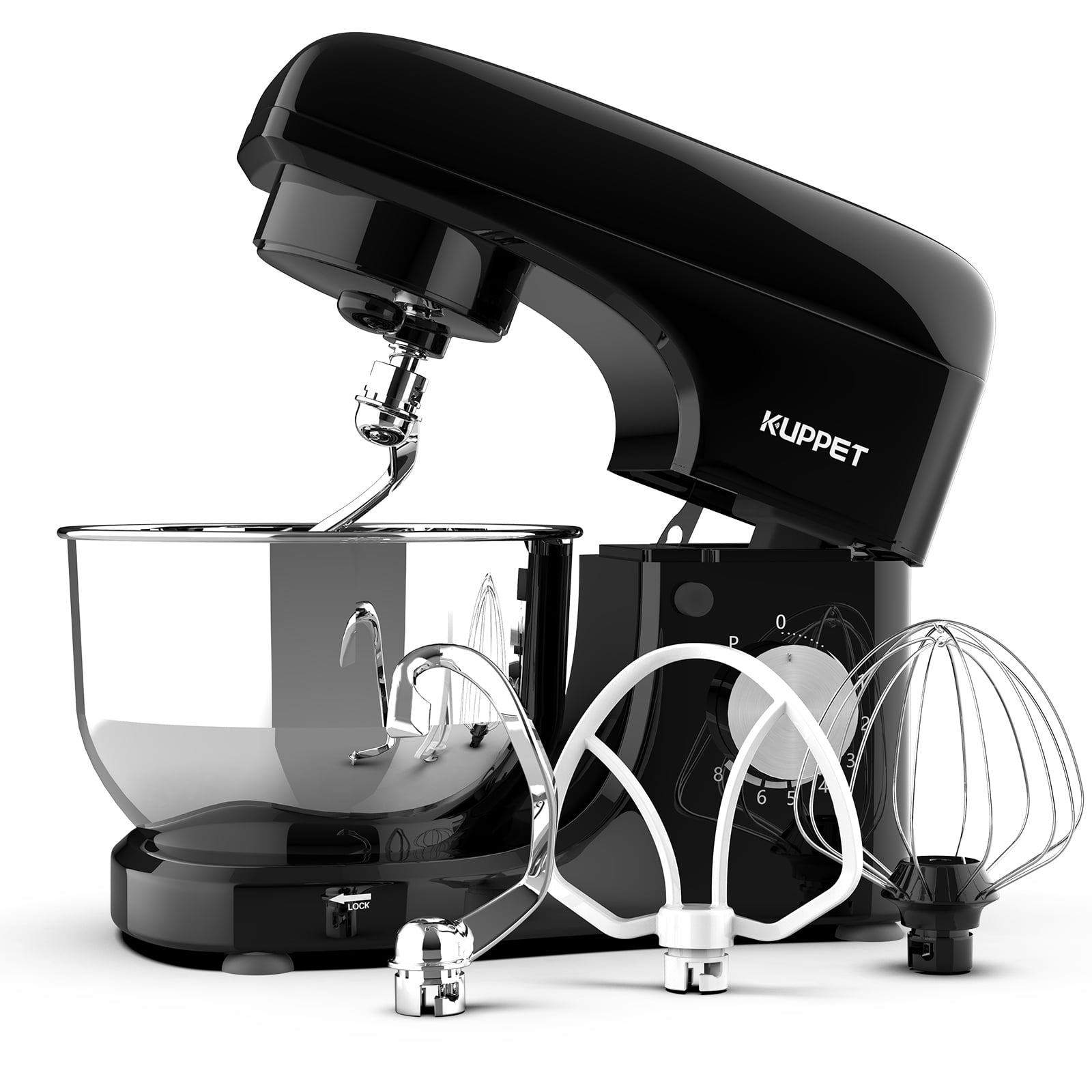 Mondawe 4.8-Quart 8-Speed Black Residential Stand Mixer in the