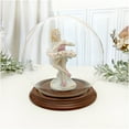 thumbnail image 2 of Plymor 6" x 7" Glass Display Dome Globe Cloche (Walnut Veneer Base), Pack of 4, 2 of 2