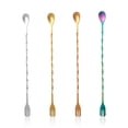 thumbnail image 1 of Injueey Paquete de 4 cucharas agitadoras, utensilios para bar, coctelera de acero inoxidable, vajilla doméstica retorcida en espiral, mezcla de pulido Barra de herramientas Injueey HA010277-00, 1 of 6