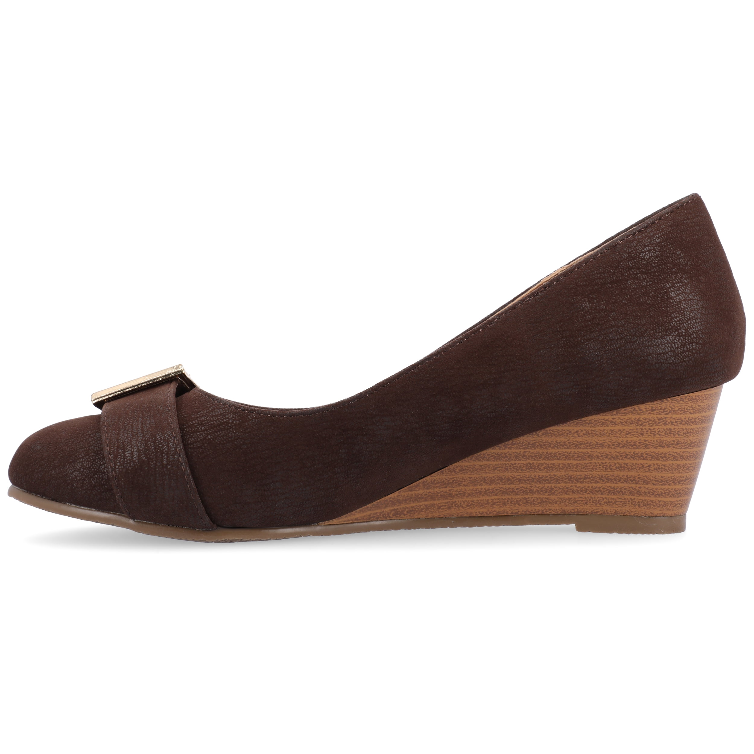 Journee Womens Graysn Comfort Insole Slip On Round Toe Wedge, Widths Available