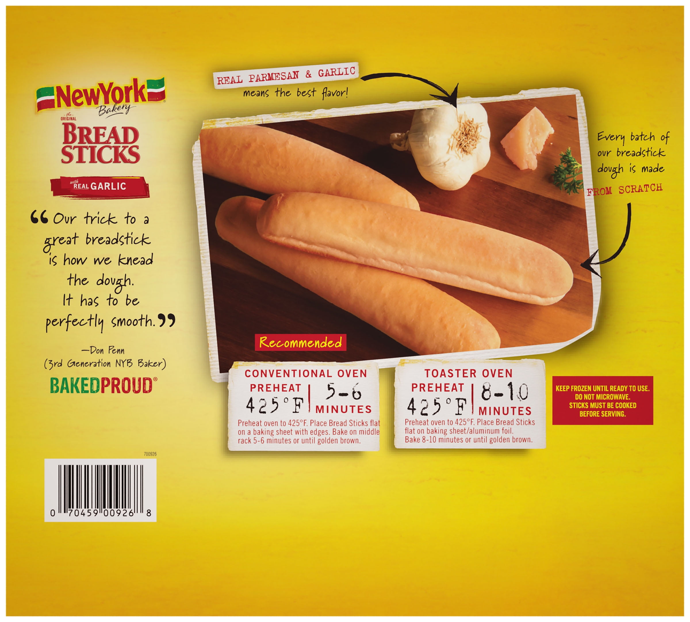 New York Bakery Real Garlic Breadsticks, 21 oz (12 Count), Frozen