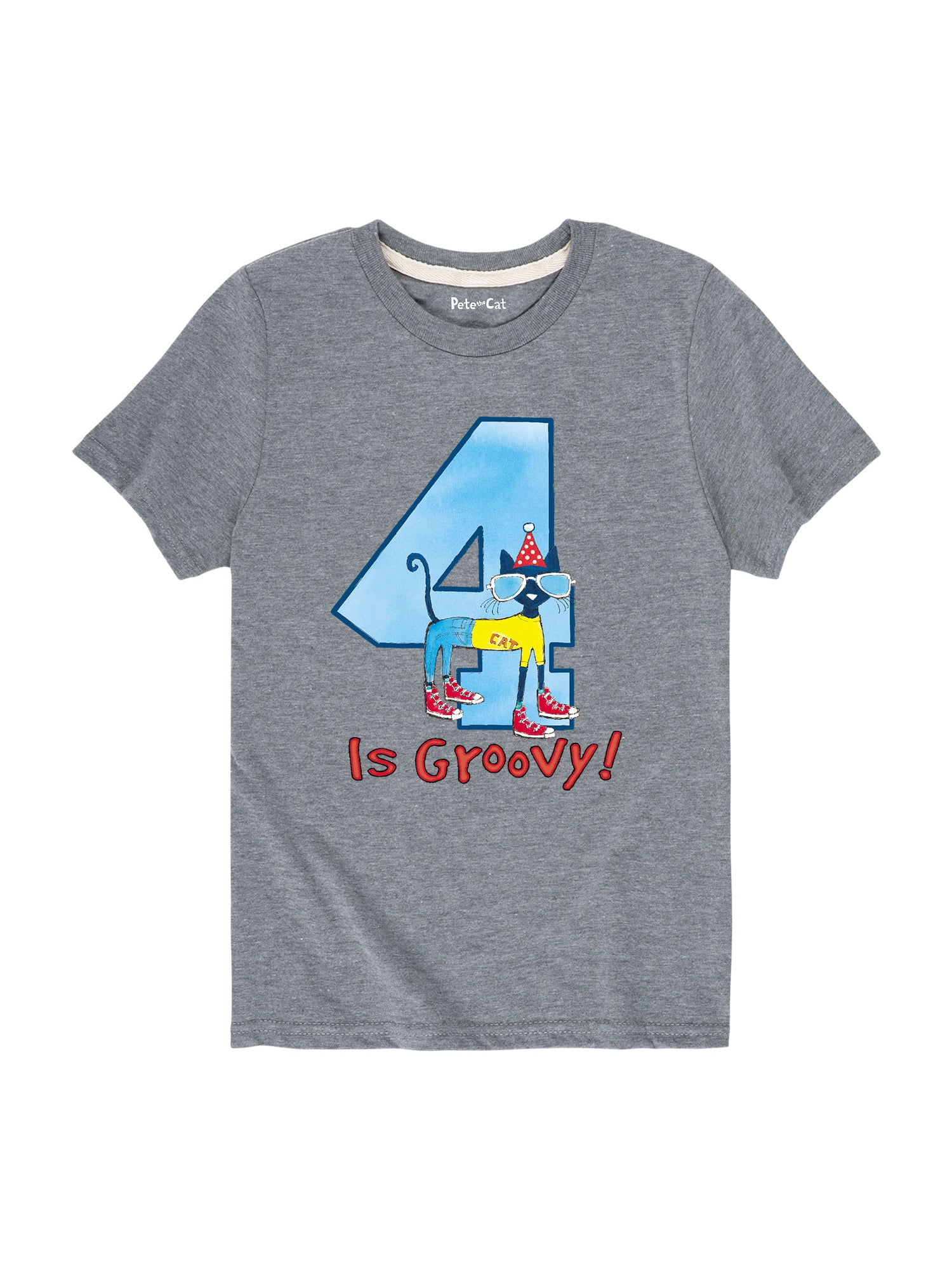 Pete The Cat - 4th Birthday Boys - Toddler Short Sleeve Graphic T-Shirt ...