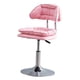 thumbnail image 4 of Taburete de bar con ruedas, silla giratoria de salón, con respaldo, taburetes de bar, silla de bar para el hogar, desayuno, isla, cafetería, oficina, rosa, 4 of 8