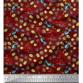 thumbnail image 1 of Soimoi Polyester Crepe Fabric Fish,Mermaid & Starfish Ocean Printed Fabric 1 Yard 52 Inch Wide, 1 of 3