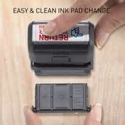 Trodat Stamp 4912 Office Printy with English RETURN TO SENDER Self-inking, Red and Blue Ink, Impression Size 3/4 x 1-7/8