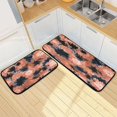 thumbnail image 7 of 2-Piece Kitchen Rugs Set Non-Slip Mats Carpet Floor for Kitchen, Bathroom (19.7"x27.6" & 19.7"x47.2") Coral and Black Tie-dye Pattern, 7 of 7