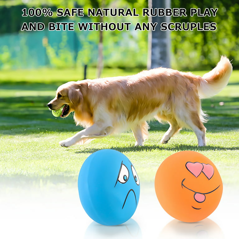 Warmtown Squeaky Dog Toys, Natural Latex Rubber Dog Balls, Soft