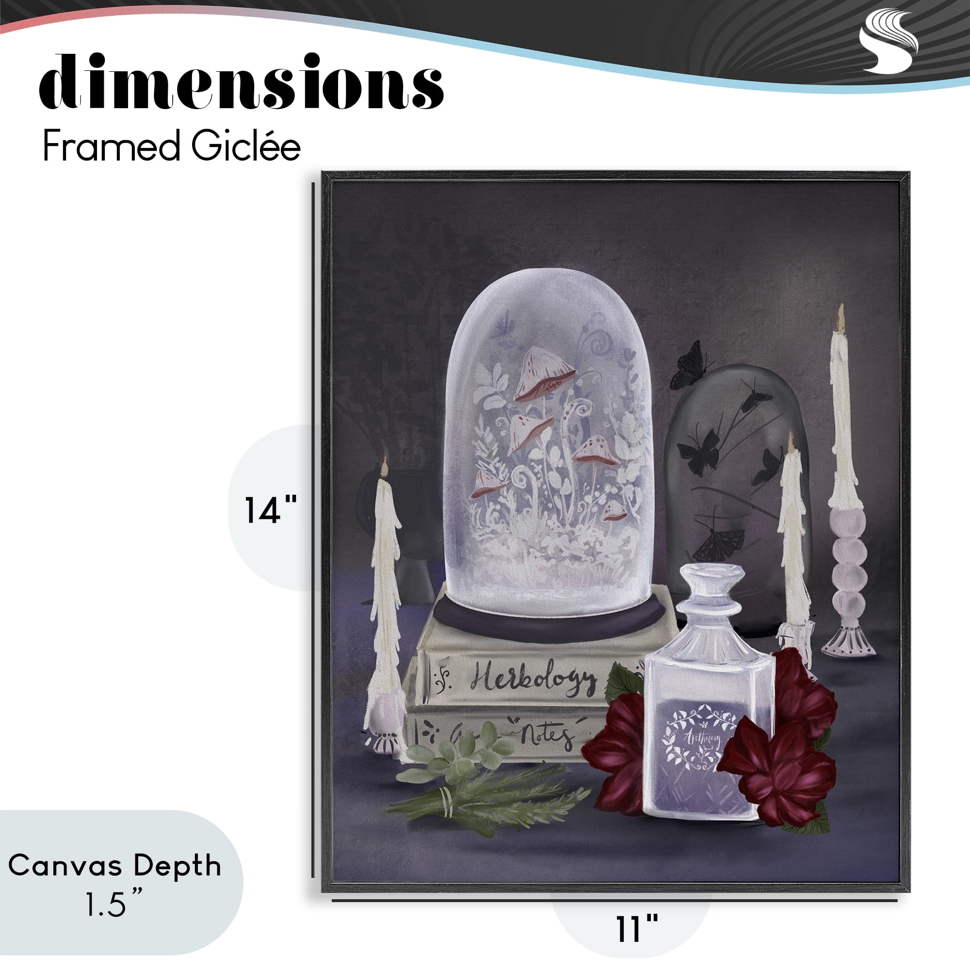 Stupell Industries Spooky Apothecary Vibes Black Framed Giclee Art, design by Adreane Fippinger