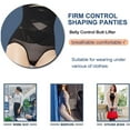 thumbnail image 4 of Pantalones de control de cadera para mujer, ropa interior moldeadora de cintura alta que levanta los glúteos, bragas cortas ajustadas sin costuras, color negro, 4 of 5