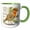 Green/White, variant on 3drose, Christmas Robin Winter Watercolor, 15oz Mug