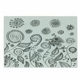 thumbnail image 1 of Floral Cutting Board, Doodle Style Circular Swirled Flower Petals Butterfly Leaves Curved Branches Design, Decorative Tempered Glass Cutting and Serving Board, Small Size, Black White, by Ambesonne, 1 of 1