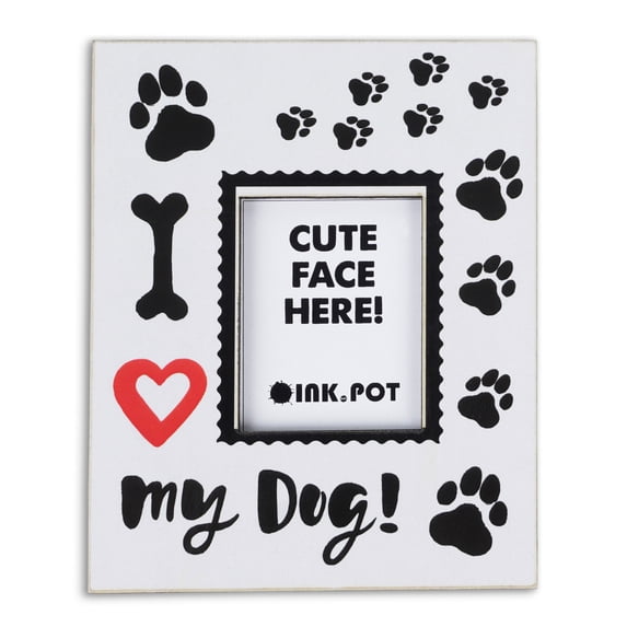 InkdotpotI Love My DogPhotoMagnetFrame-MagneticPhotoFramesFor Refrigerator Magnets- MiniPhotoFrames- Cute Gift ForDogLover | 10 x 8 cm
